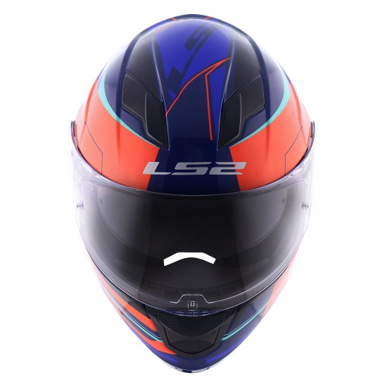 CAPACETE LS2 FF320 STREAM IXEL AZUL/ LARANJA